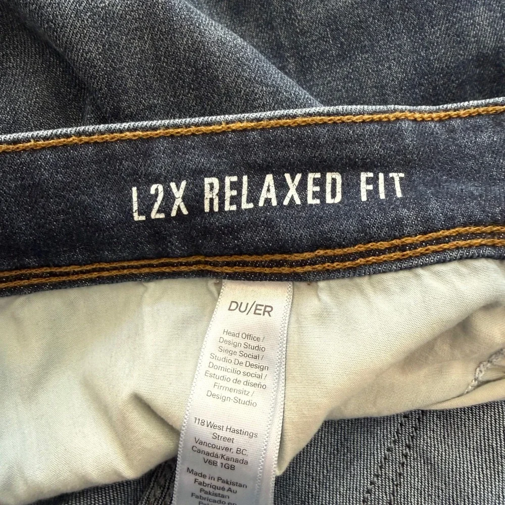 DU/ER L2X‎ Relaxed Fit Jeans Mens 38x30 Blue Performance Denim Dark Wash